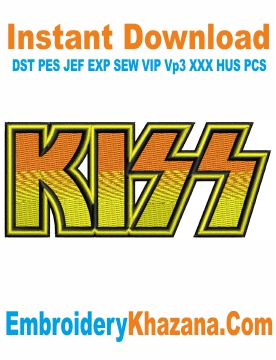 Kiss Band Logo Embroidery Design