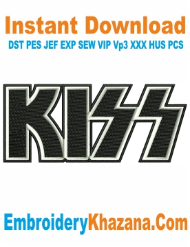 Kiss Band Embroidery Design