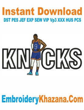 New York Knicks Rj Barrett Embroidery Design