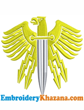 Knife Revenge Emblem Eagle Embroidery Design