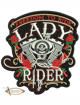 Lady Rider Embroidery Design