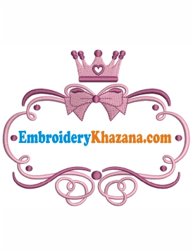 Laurel Wreath With Crown Embroidery Design