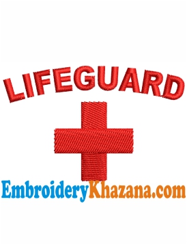 Lifeguard Embroidery Design