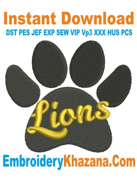 Lions Paw Machine Embroidery Design