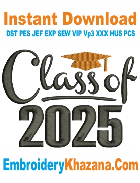 Logo Class of 2025 Embroidery Design