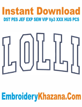 Lolli Outline Letters Embroidery Design