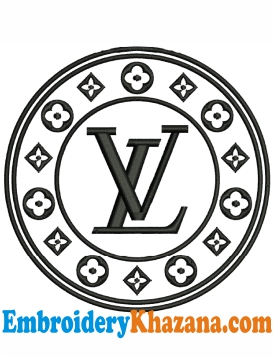 Louis Vuitton script logo embroidery design