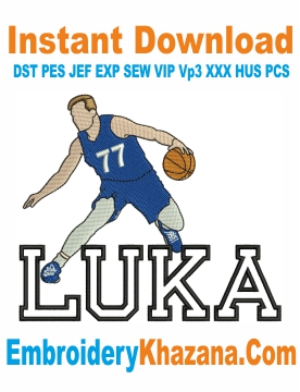 Luka Doncic Dallas Mavericks Embroidery Design