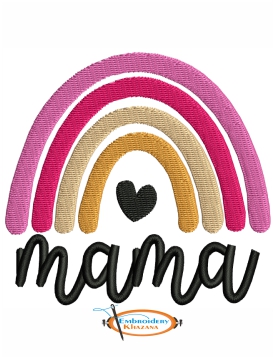 Mama Rainbow Embroidery Design