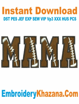 Football Mama Machine Embroidery Design