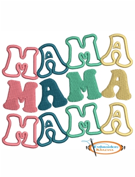 Mama Logo Embroidery Designs | Mama Machine Embroidery Patterns