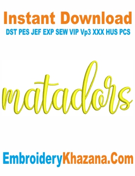 Matadors Embroidery Design