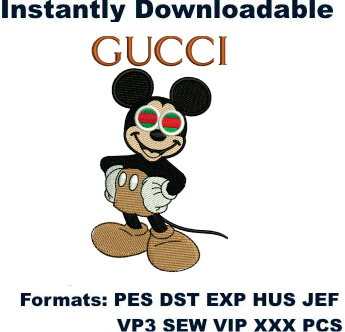 Gucci Mickey Mouse Embroidery Designs | Gucci Mickey Embroidery files