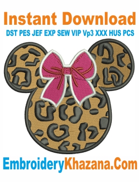 Mickey Bow Embroidery Design