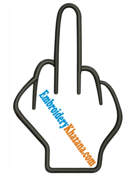 Middle Finger Embroidery Design