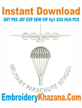 Military Parachute School Embroidery Design