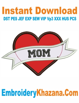 Mothers Day Applique Embroidery Design