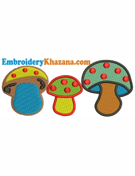 Mushrooms Embroidery Design