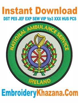 National Ambulance Service Ireland Embroidery Design