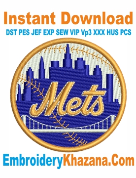 New York Mets Logo Embroidery Designs