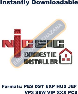 Niceic Domestic Installer Embroidery Design