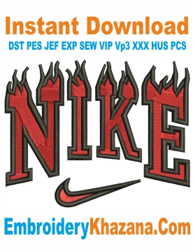 Nike Flame Logo Embroidery Designs