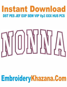 Nonna Letters Embroidery Design