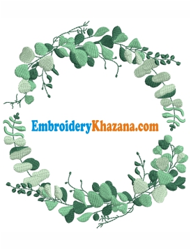 Olive Laurel Wreath Embroidery Design