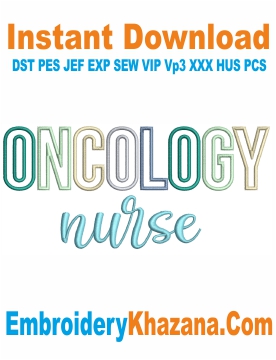 Oncology Nurse Embroidery Design