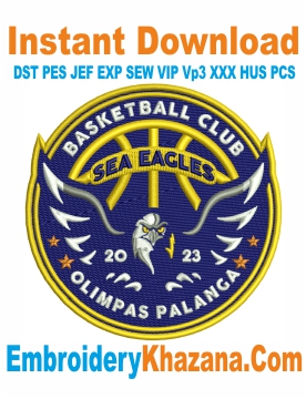 Palangos Olimpas Basketball Embroidery Design