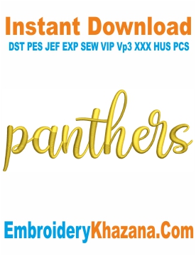 Panthers 3D Puff Letters Embroidery Design