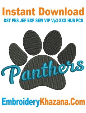 Panthers Paw Machine Embroidery Design