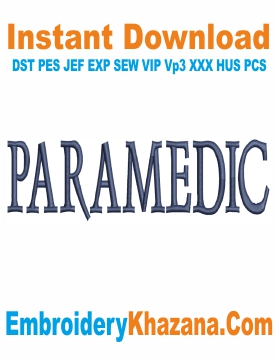 Paramedic Letters Embroidery Design