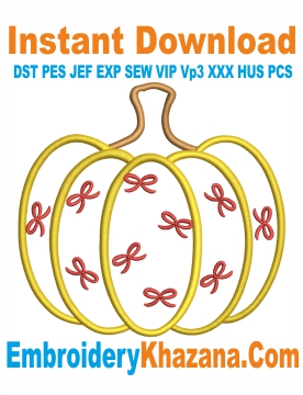 Pumpkin Applique Embroidery Design