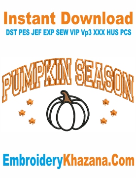 Pumpkin Season Outline Embroidery Design