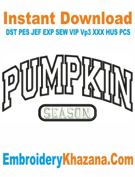 Pumpkin Season Embroidery Design