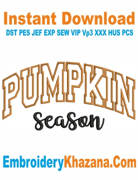 Pumpkin Season Embroidery Design