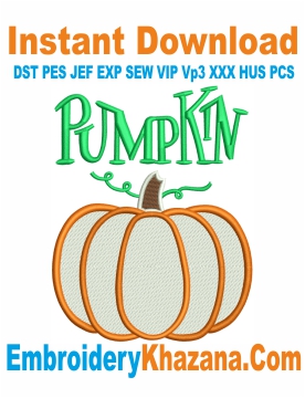 Pumpkin Machine Embroidery Design