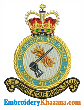 RAF Fire and Rescue Service Logo Embroidery Design