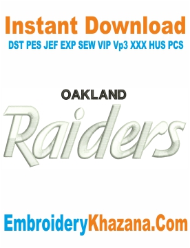 Raiders 3d Puff Embroidery Design