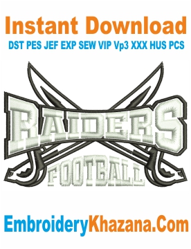 Raiders Football Embroidery Design