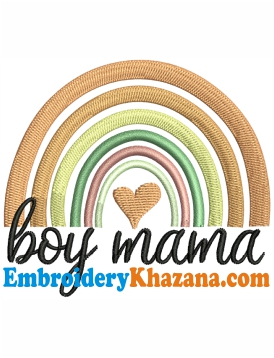 Rainbow Boy Mama Embroidery Design