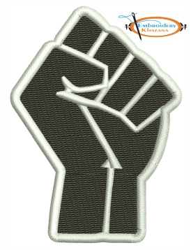 Raised Fist Embroidery Design