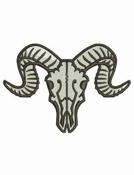 Ram Skull Embroidery Design