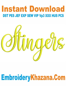 Stingers Letters Embroidery Design