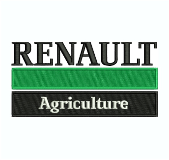 Renault Agriculture Logo Embroidery Design