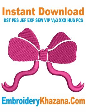 Ribbon Bow Gift Embroidery Design