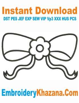 Bow Ribbon Embroidery Design