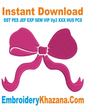 Ribbon Bow Embroidery Design