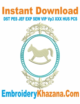 Rocking Horse Logo Embroidery Design